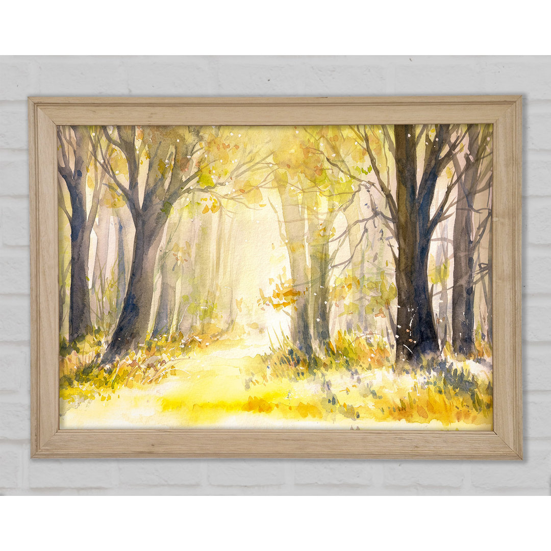 Gelber Wald Waldland Aquarell - Druck