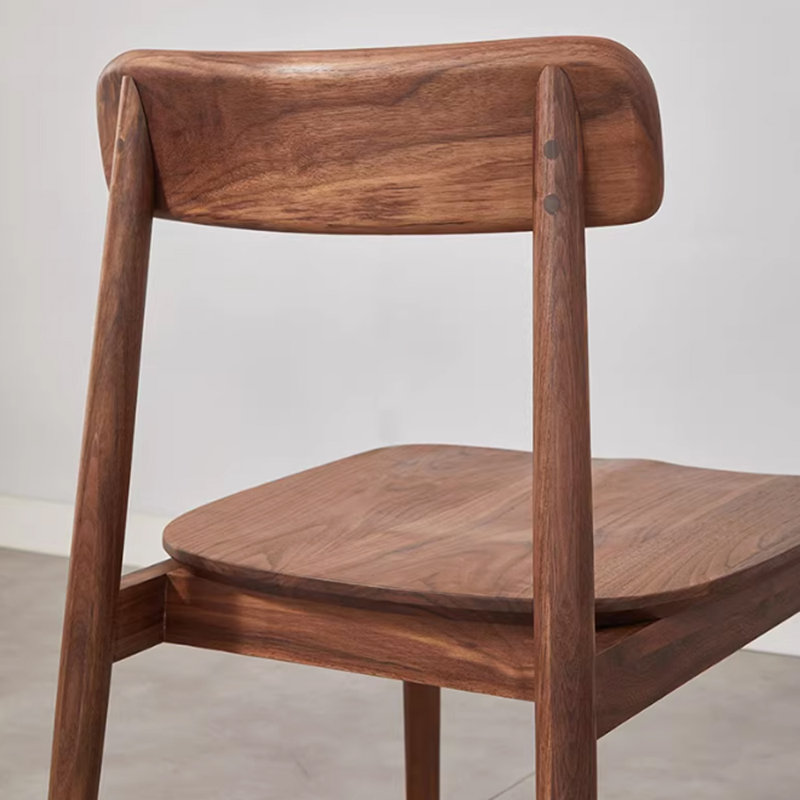 Chaises de salle à manger simples en bois de noyer durable