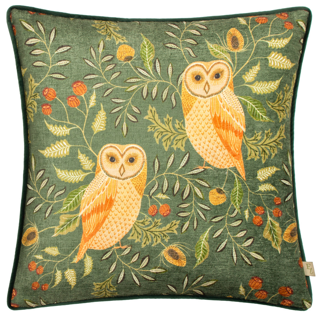 Hawthorn Hawthorn Owl Floral Square Scatter Cushion Cushion Covers