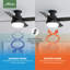 Ventilateur de plafond encastré à 4 pales à profil bas de 44 po avec lumières Dempsey-90753090