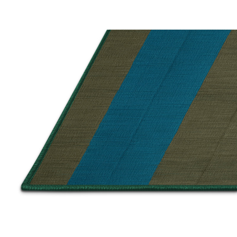 Machine Washable Checkered Green Area Rug, Square 8'