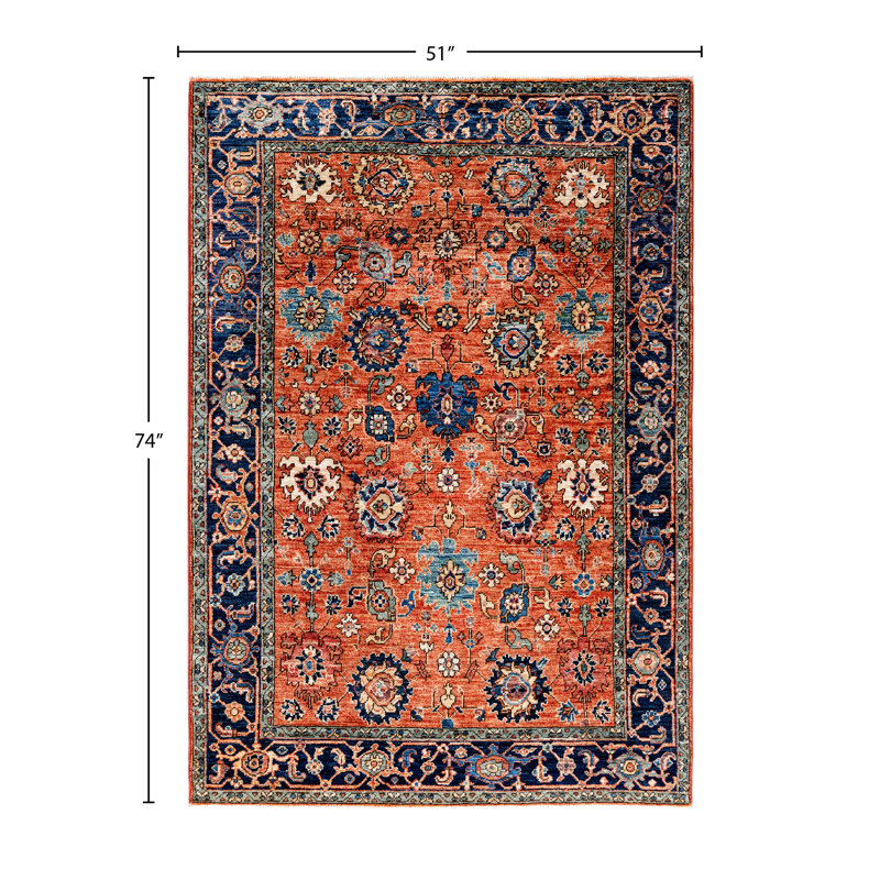 Serapi One-of-a-Kind 4' 3" X 6' 2" Hand Knotted Area Rug