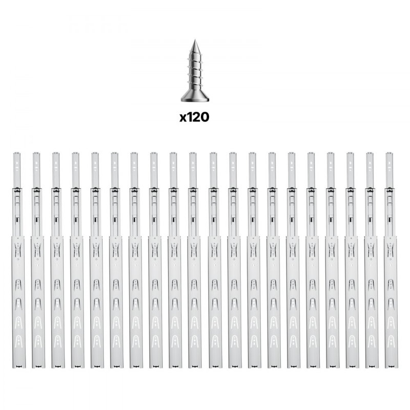 Glissières de tiroir à fixation latérale pour charge de 100 lb, H 1,81 po x l 17,72 po x P 0,5 po