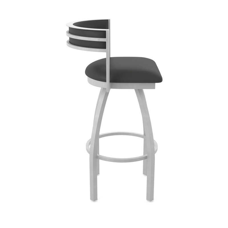 Tabouret Artémis, Nickel anodisé, Tabouret de bar (siège d'une hauteur de 36 po), Vinyle - fer Canter