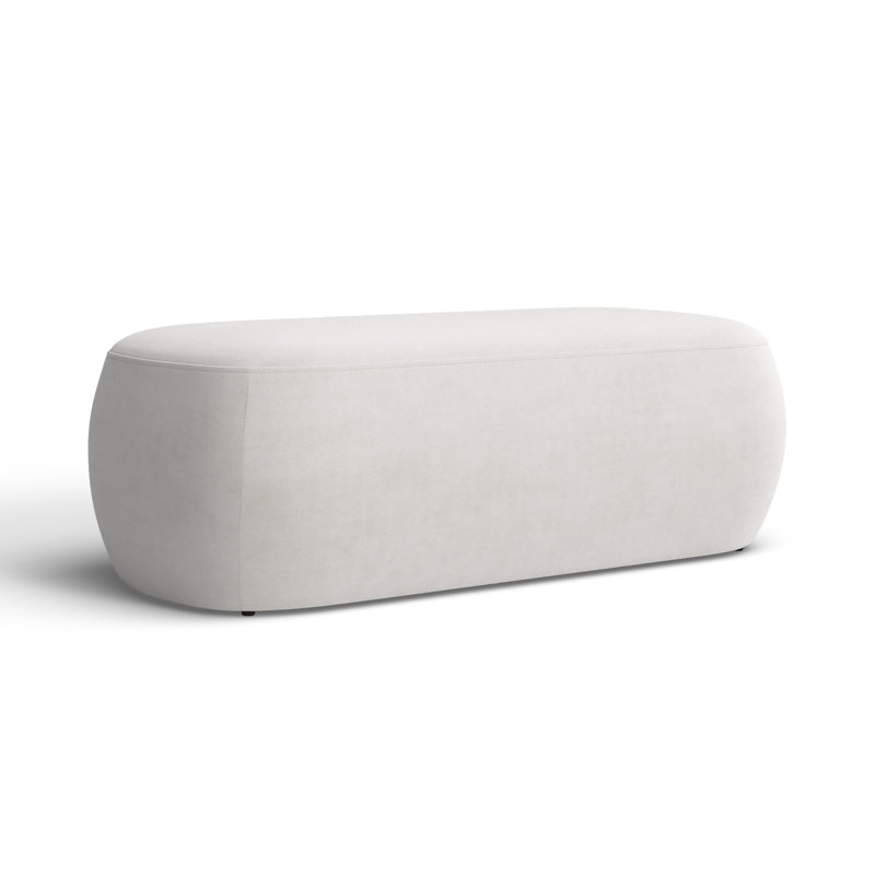 Tarpley 50" Wide Rectangle Ottoman, Gray Velvet