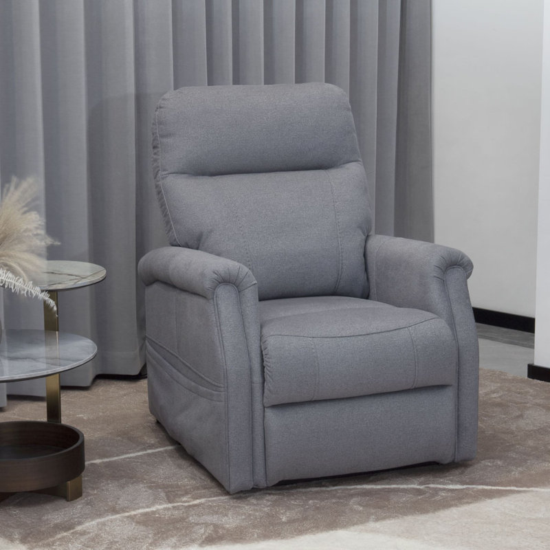 Tigerra Upholstered Heated Massage Chair, Gray 100% Polyester