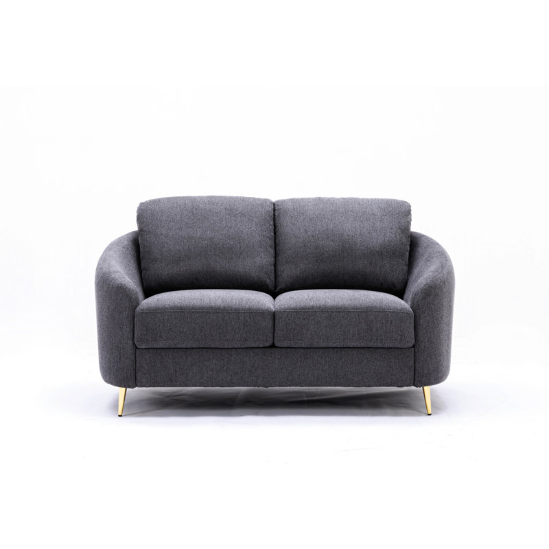Lin gris confortable avec siège relaxant et ensemble de pieds en métal doux au design élégant