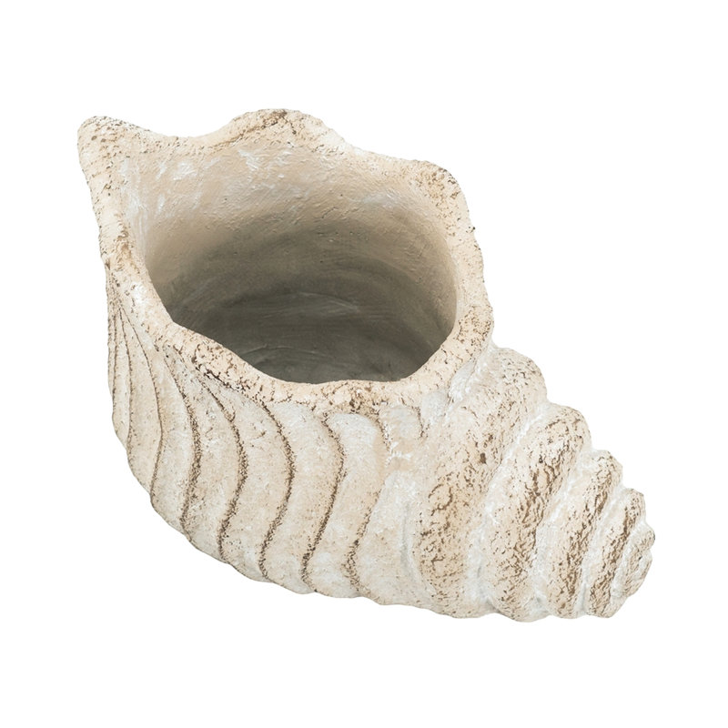 9 x 5,5 x 5,7 pouces pot à fleurs décoratif beige fait de sable et de ciment, s'adapte aux styles de décor intérieur bohème rustique côtier