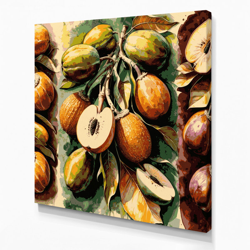 «Fruit Baobab Fruit», art mural sur toile beige, H 12 po x l 12 po