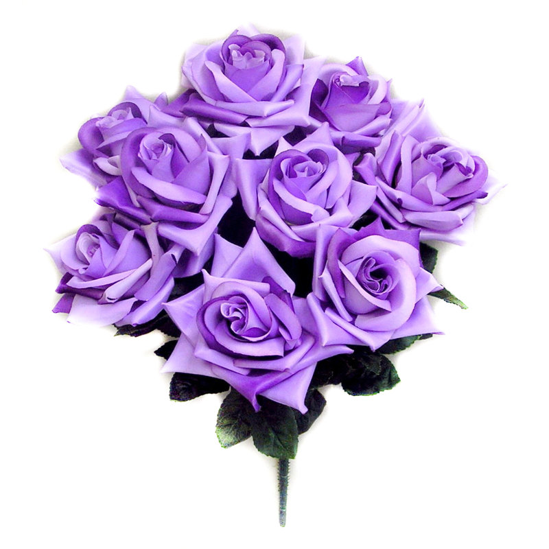 9 rosiers artificiels en pleine floraison, Lavande