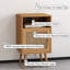 Table de chevet avec porte en rotin naturel Kunkle Bayou Breeze, table de chevet en bois pour salon et chambre à coucher