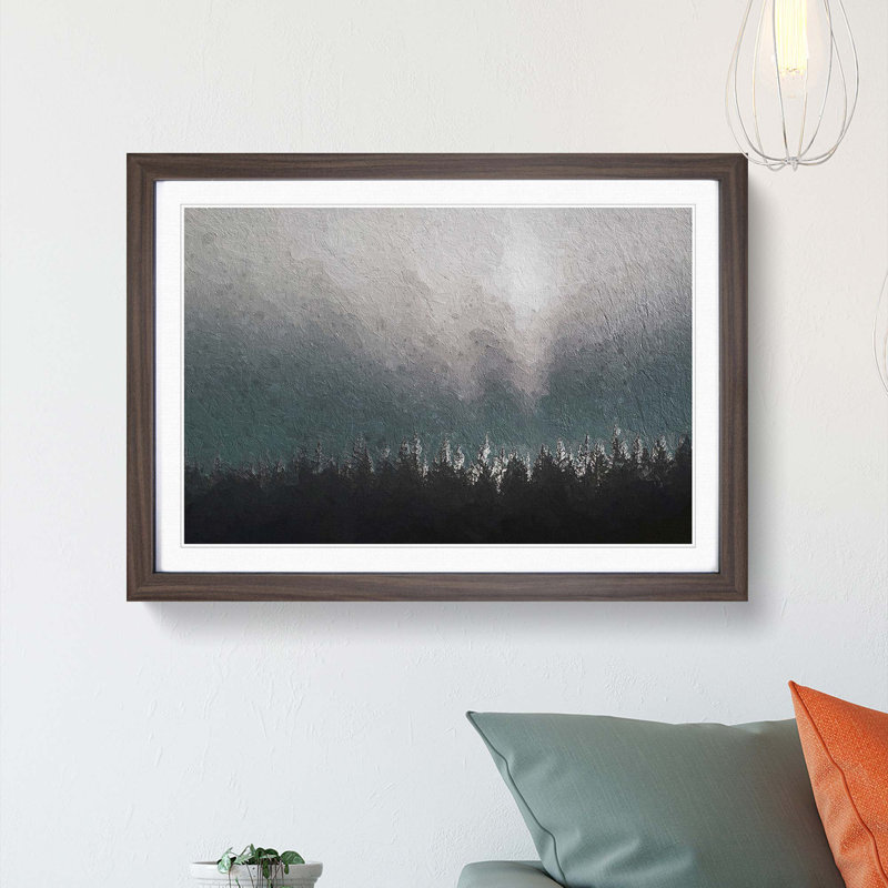 Sunlight over the Forest - Picture Frame Painting Print, 36cm H x 48cm W x 2cm D, Walnut Framed