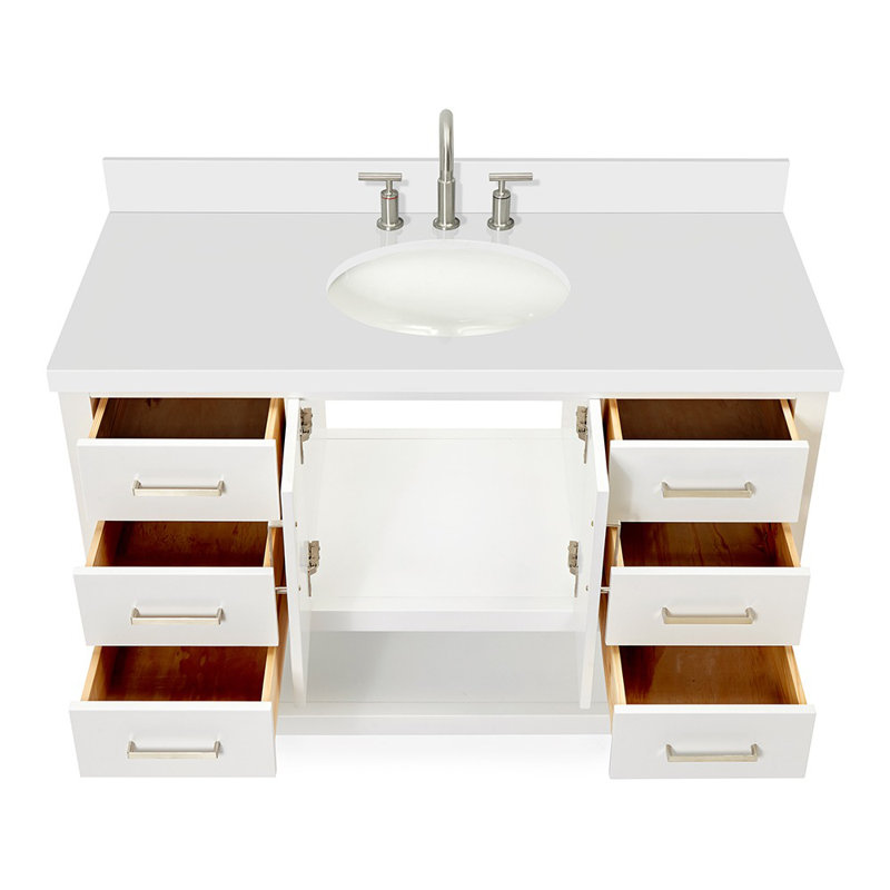 Magnolia Bath Vanity Rectangular Basin S049SWQ, White, Oval