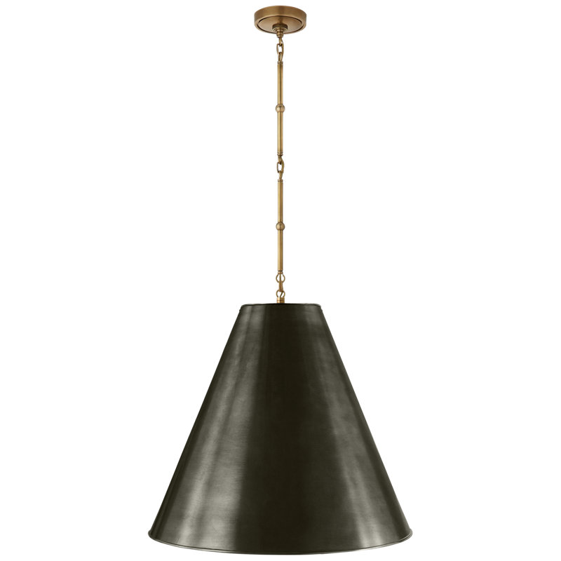 Thomas O'Brien Goodman Large Hanging Lamp, Bronze, Antique Brass
