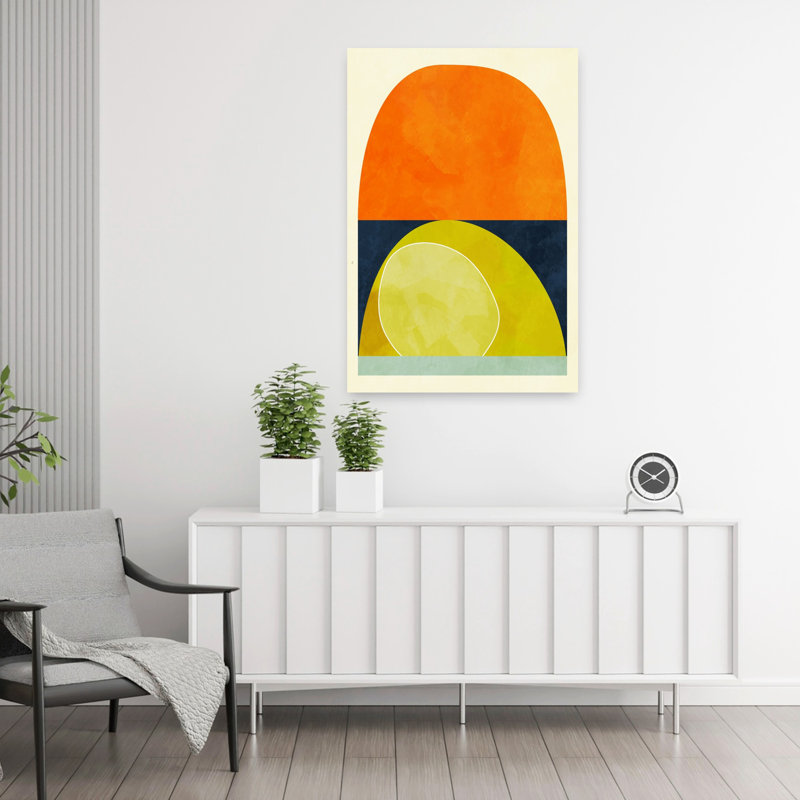 Art contemporain abstrait géométrique coloré, H 36 po x l 24 po