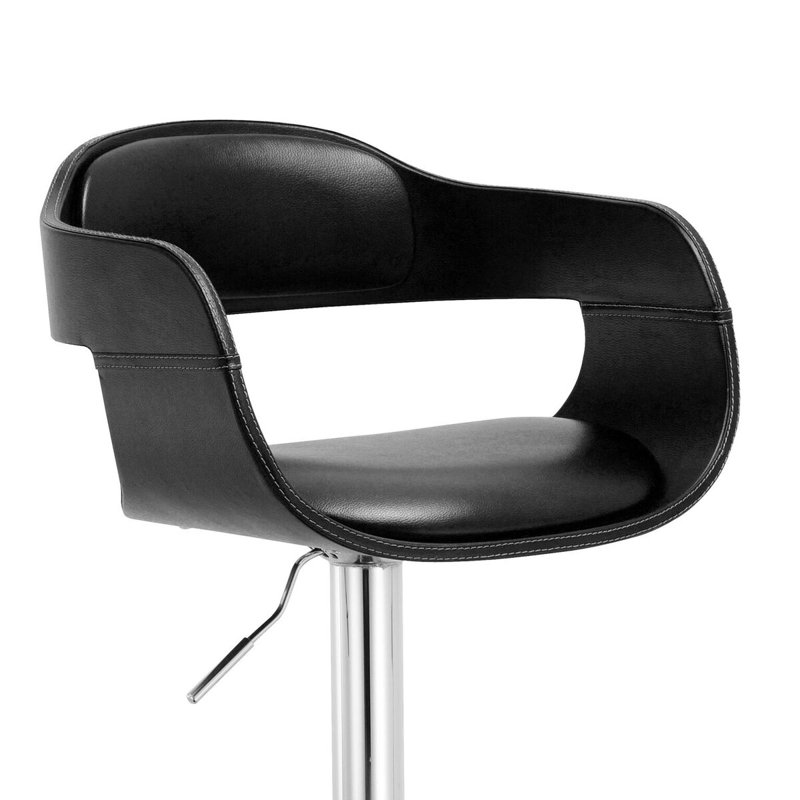 Iroh Swivel Upholstered Adjustable Height Counter Stool, Black