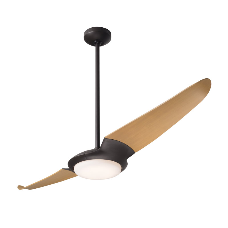 IC Air LED Downrod Ceiling Fan, Dark Bronze, Remote Control, Maple