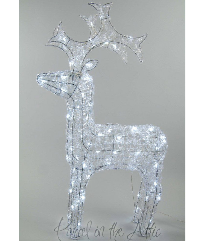 Metal Christmas Decoration, Cool White, 120cm