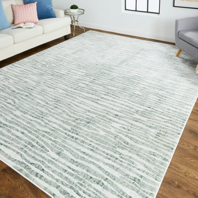 Aybek Abstract Iceberg Green Area Rug