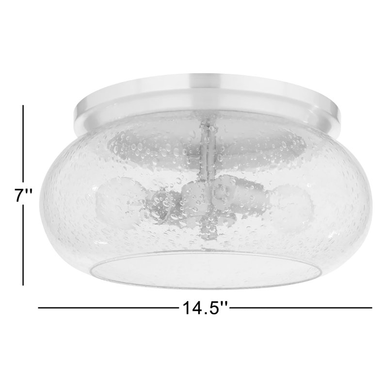 Plafonnier encastré 2 lumières 14,5 po , Martelée transparente, Espresso