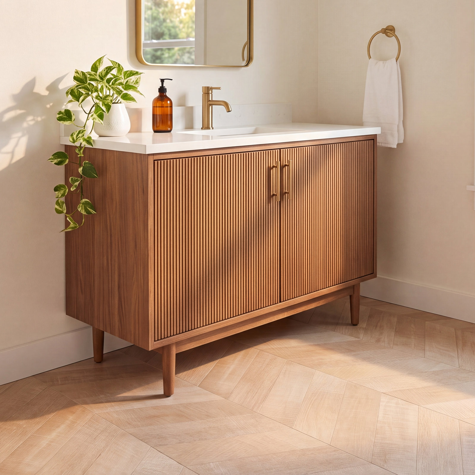 Auburn Chevron 24" x 48" Porcelain Tile, White