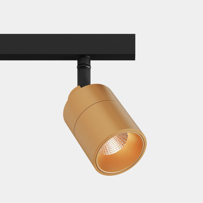 Luminaire suspendu sur rail 4 lumières Shura, Noir mat / laiton