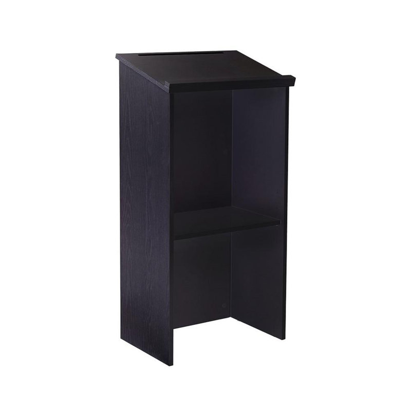 Black Laminate Full Podium Lectern with Adjustable Shelf