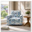 Fauteuil pivotant à 360 degrés à motif floral avec dossier capitonné-683581574
