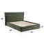 Lit double en chenille vert foncé Cheryl (aucun outil requis)