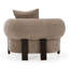 Mota - tissu brun clair moderne + fauteuil d'appoint en chêne brun