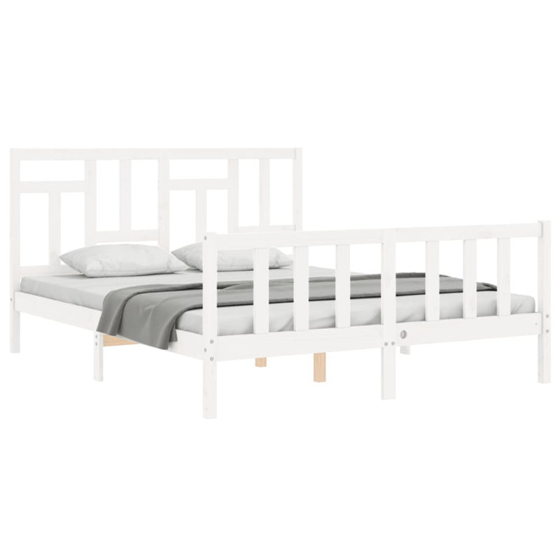 Bed Frame with Headboard, Natural, European Kingsize (160 x 200cm)