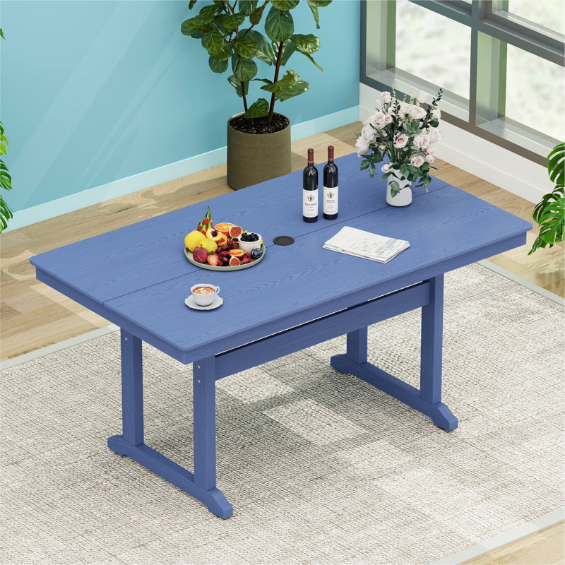 Patio Dining Table Hdpe All-weather, Navy