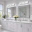 Éclairage à DEL pour meuble-lavabo à DEL, abat-jour en cristal, intensité variable, chrome poli moderne-238300906-238300909