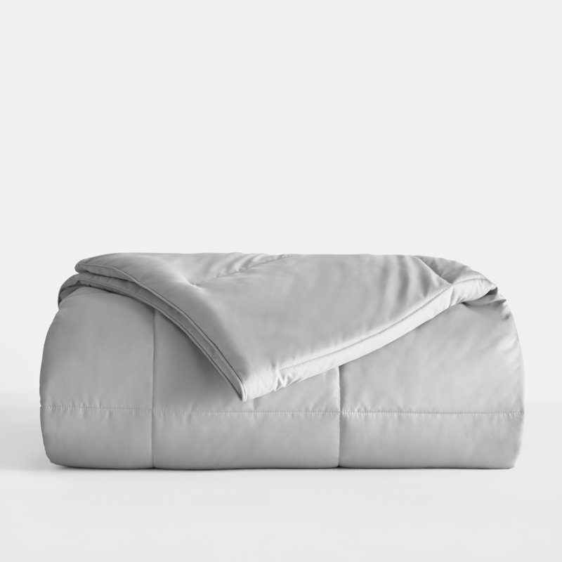 Twin Light Gray Down Alternative Microfiber Comforter Set
