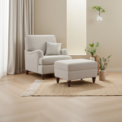 Sea Oat Chair And Ottoman Set