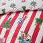 Christmas Stripe Reversible Duvet Cover Set Red-117212564