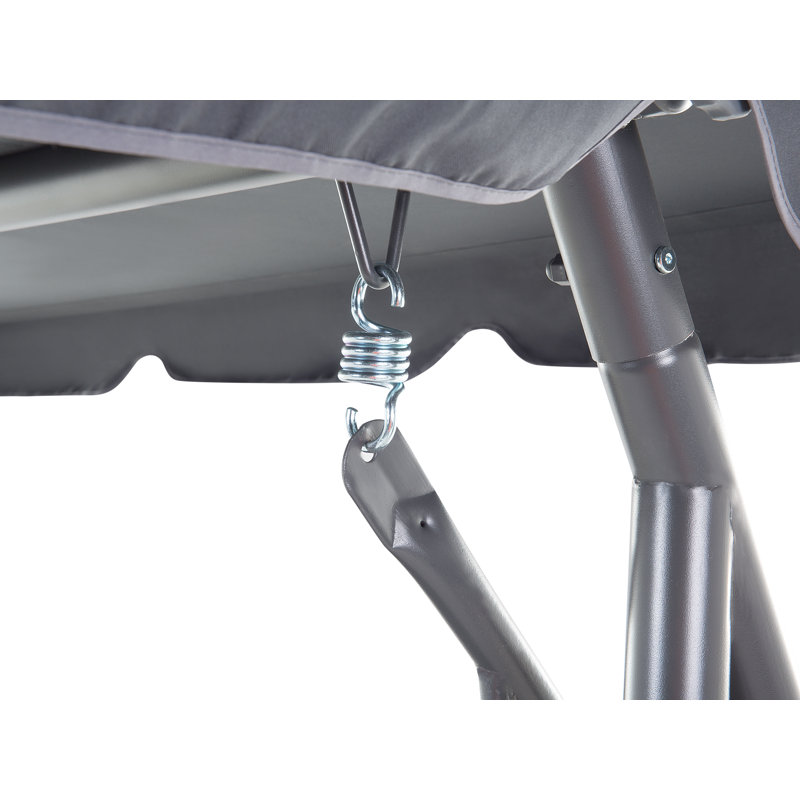 3 Person Porch Swing with Canopy, Dark Grey