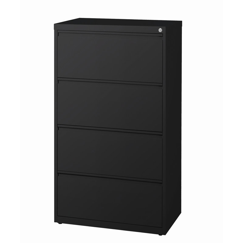 30'' Wide 4 -Drawer Steel File Cabinet, Black