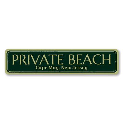 Enseigne en métal plage privée