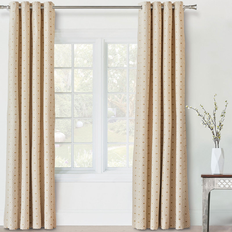 Downey Cotton Blend Room Darkening Curtain Single Panel, 48" W x 120" L