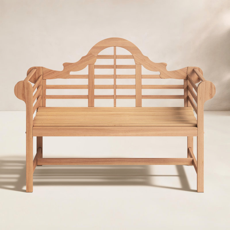 Banc de jardin pour l'extérieur Bea Teak, H 38,75 po x l 54,25 po x P 23,5 po