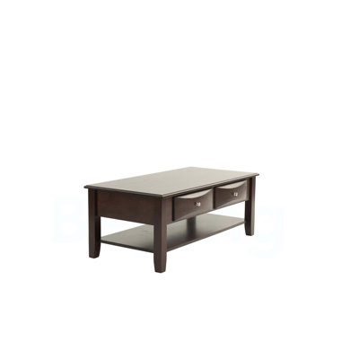 Classic Modern Look Wooden 1pc Coffee Table Living Room Furniture Table Veneer Top Drawers And Shelf Storage Espresso / Antique Black Finish