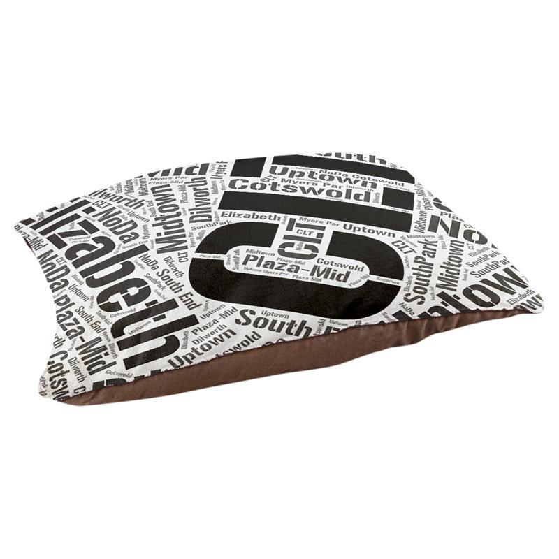 Coussin de chien « districts », Très grand (H 17 po x l 50 po x P 40 po), Noir, Charlotte
