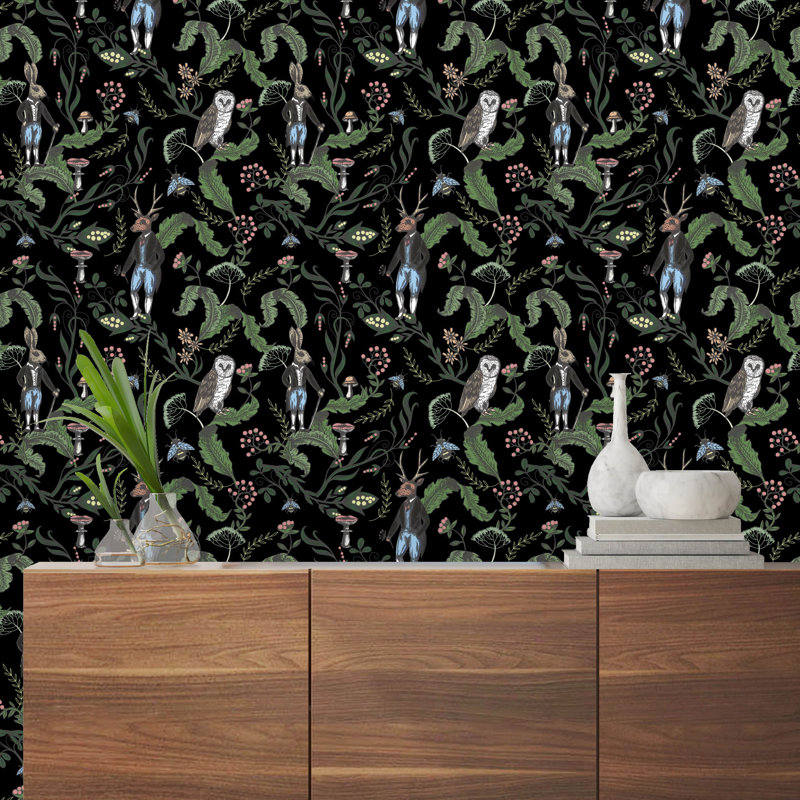 Rouleau de papier peint adhésif Barefield Woodland, L 10,42 po x l 25 po