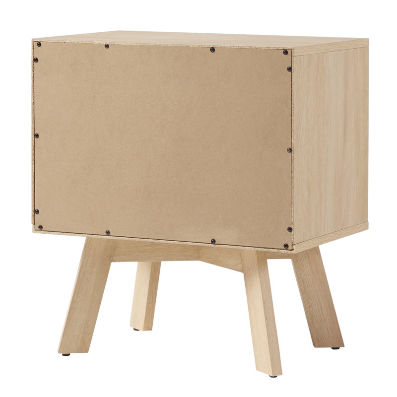 Pattmon 1-Drawer Nightstand with Storage Cubby, Coastal Oak