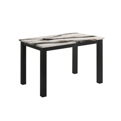 Modern Faux Marble Top Rectangular Dining Table, Durable and Stylish for Contemporary Living Spaces(Only Table)