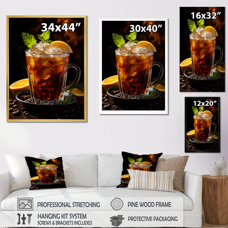 Cuba Aroma Coffee Harmony III - impression, H 20 po x l 12 po x P 1 po, Cadre flottant blanc