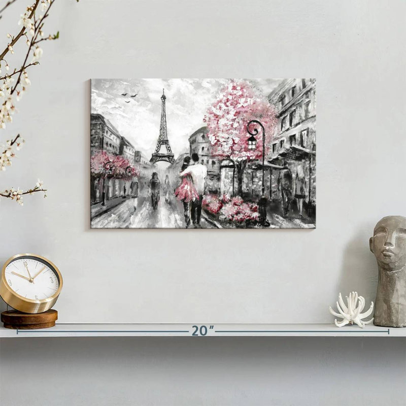 «Pink Paris», reproduction sur toile, H 8 po x l 12 po x P 1 po
