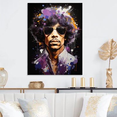 Popart mauve, portrait - Pop Art, art mural en métal