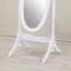 Miroir de plancher traditionnel en bois de style reine Anna, finition blanche